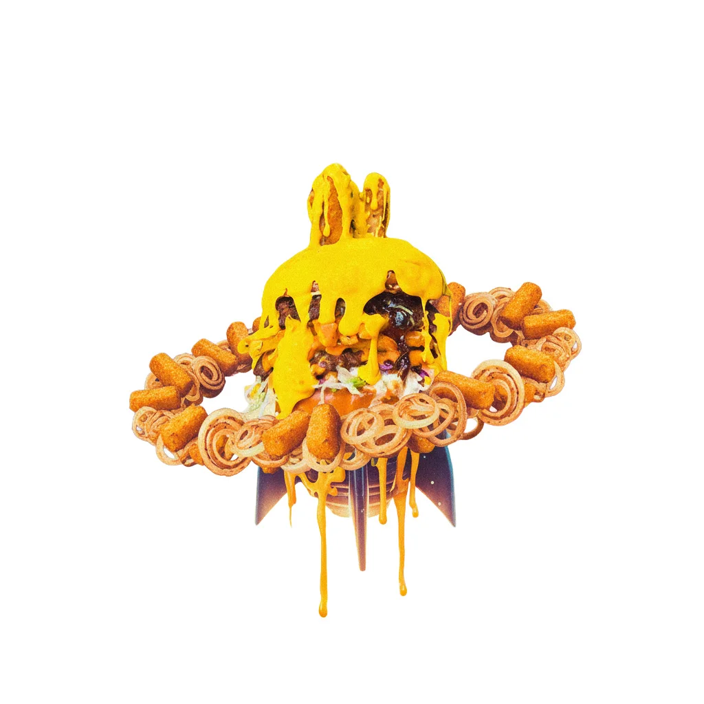 Poster All Star Burgr — Design cosmic și suprarealist pentru print