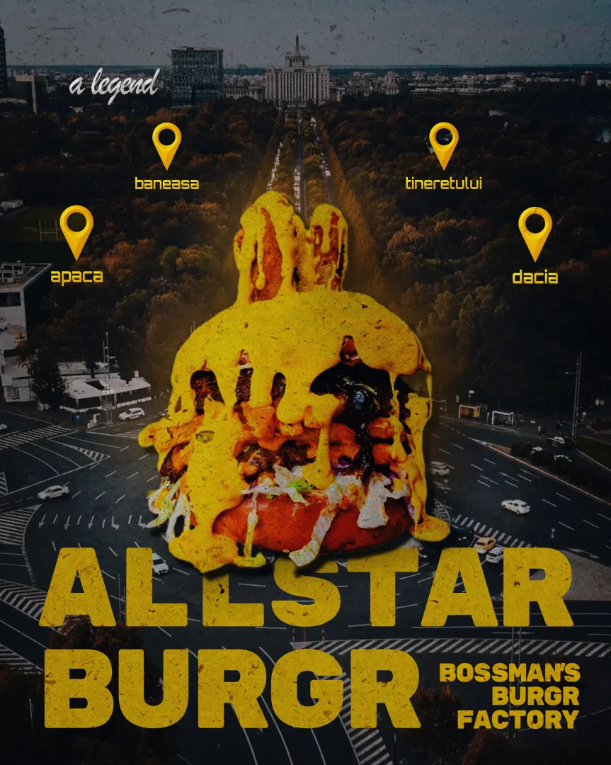 Poster burger - Print si graphic design sustenabil Pascani