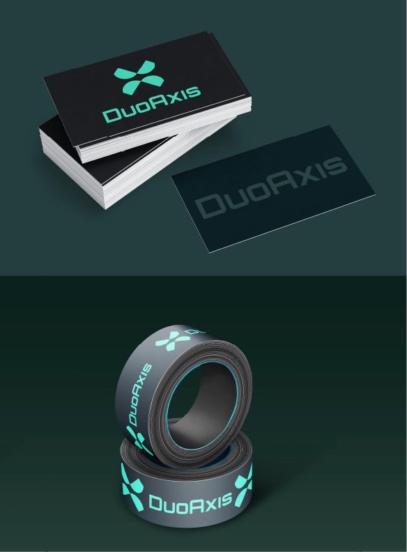 Mockup logo duoaxis - Identitate vizuala si logo design Pascani